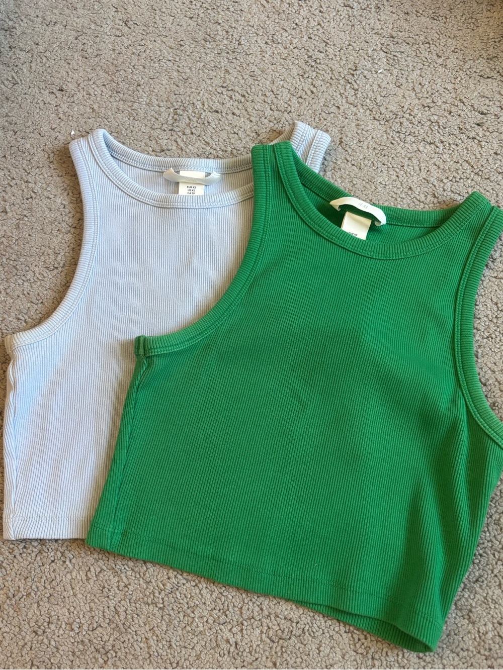 Pair of cropped basic tank tops